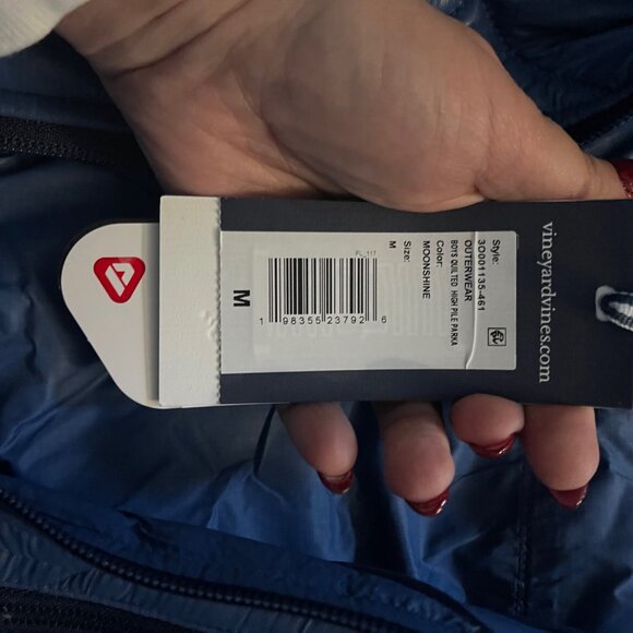 Vineyard Vines Boys' Quilted Heritage High-Pile Fleece Parka - Picture 3 of 5